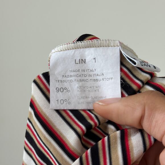 Vintage Italian Diagonal-Stripe Slinky Square-Neck Top (XS/S) - Picture 10 of 10